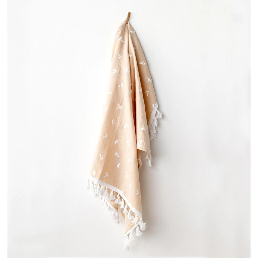 Andywawa Müslin Smile All Day, 95x85, Bebek Battaniye Bej