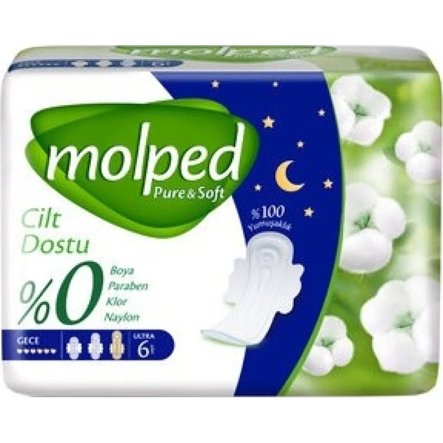 Molped Pure&Soft Gece Ped, 6 Adet