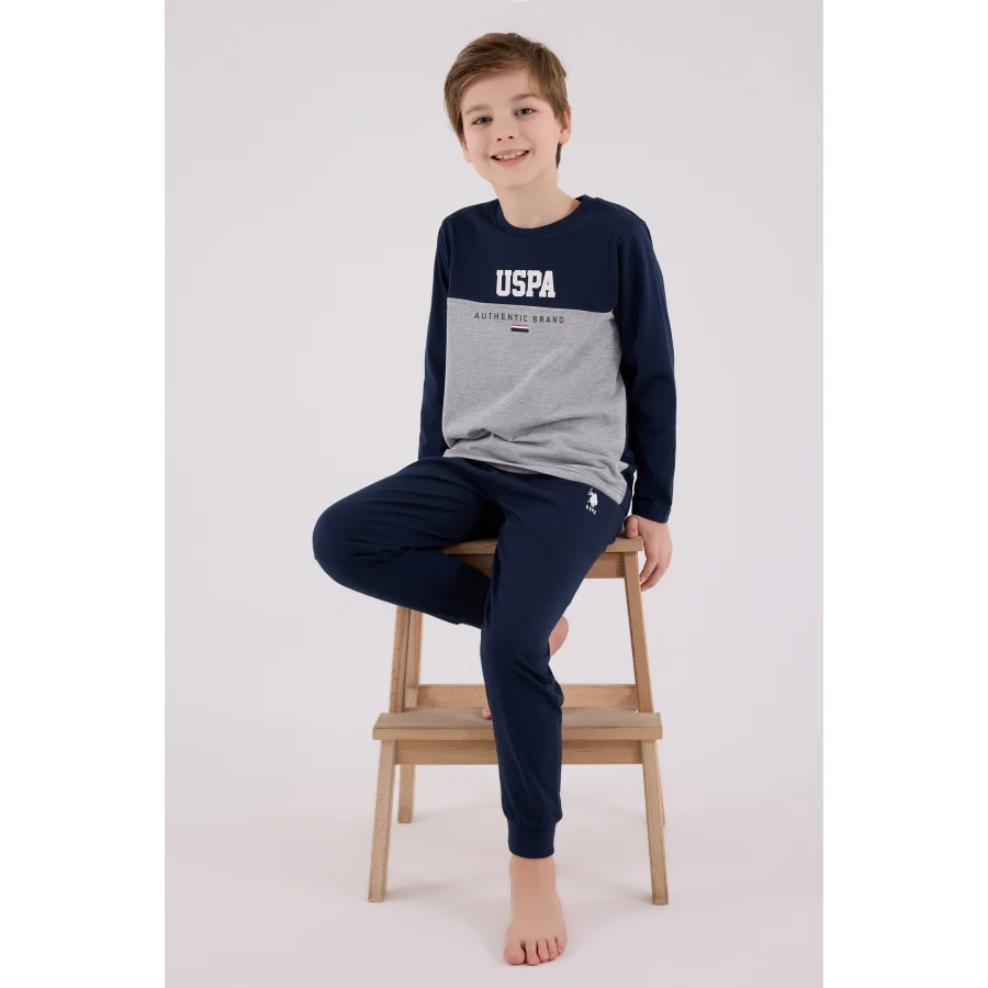 U.S. Polo Assn Uzun Kol Pijama Takım US2220-4 Lacivert