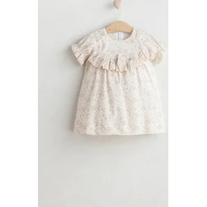 Tongs Baby Flowery Elbise, Bej