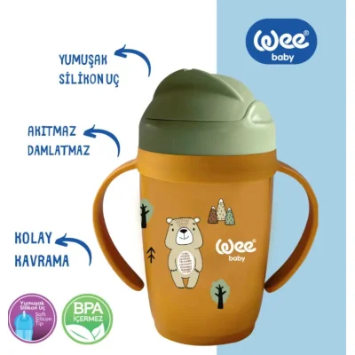 Wee Baby Friends Kulplu Pipetli Bardak, 265 ml