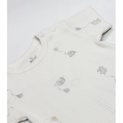 Bistyle Flying Elephant Yarım Kol Body, 2'li, Ekru, Gri
