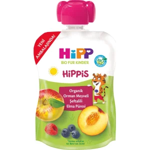 Hipp Organik Orman Meyveli Şeftalili Elma Püresi, 90 g