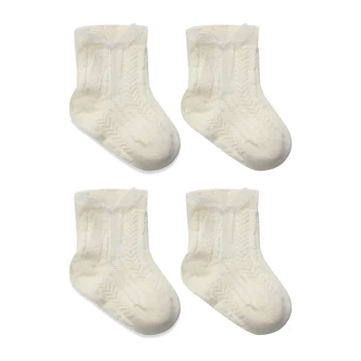 Bistyle Fiyonklu Penye Soket Çorap, 2'li, Naturel