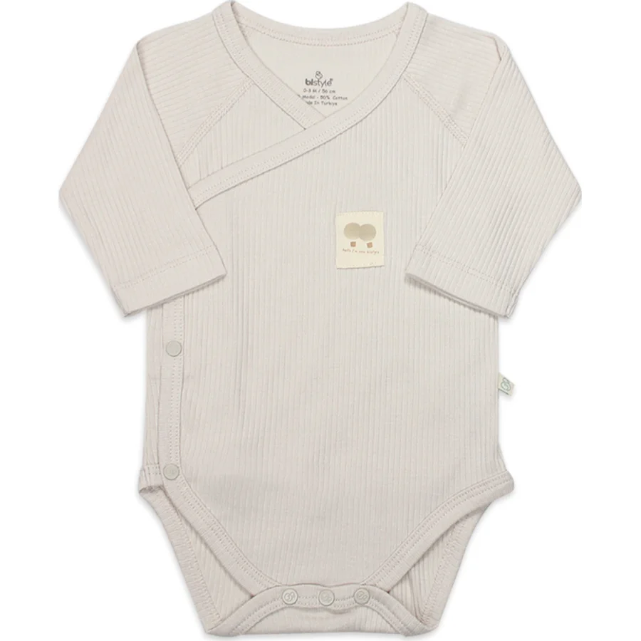 Bistyle Organic Modal Flying Balloons Kruvaze Uzun Kol Body BS17121 Bej