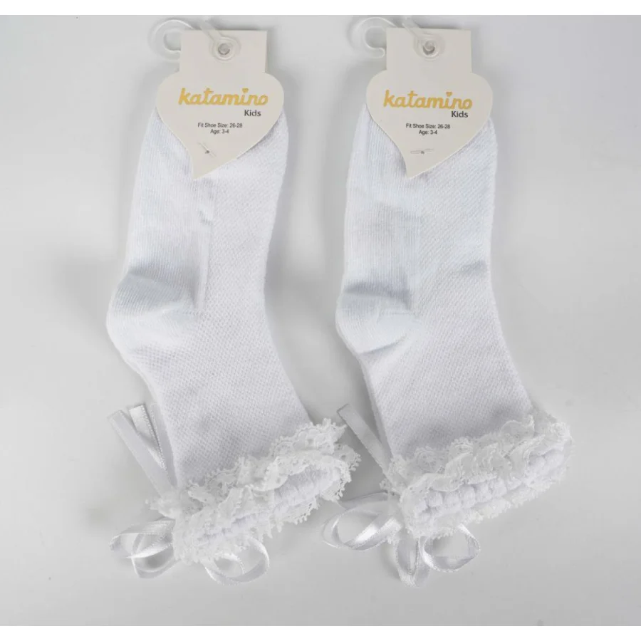 Katamino Ayçıl Aks. Kız Soket Çorap, Beyaz