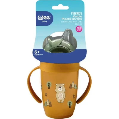 Wee Baby Friends Kulplu Pipetli Bardak, 265 ml