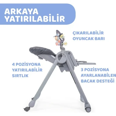 Chicco Polly Magic Relax Mama Sandalyesi, Gri, Melanj