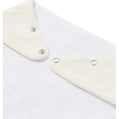 BabyJem Ahşap Diş Kaşıyıcılı Bürümcük Müslin Önlük, Ekru