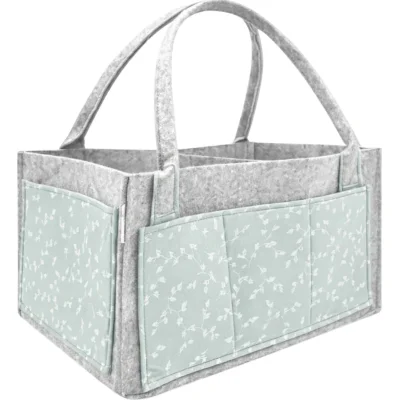 BabyJem Keçe Anne Bebek Bakım Çantası, Yeşil, Çiçek