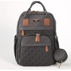 M&Y Lucky Anne Bebek Bakım Sırt Çantası, 40x30x16 cm, Siyah