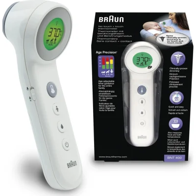 Braun BNT400 Temassız Alından Ateş Ölçer, Beyaz