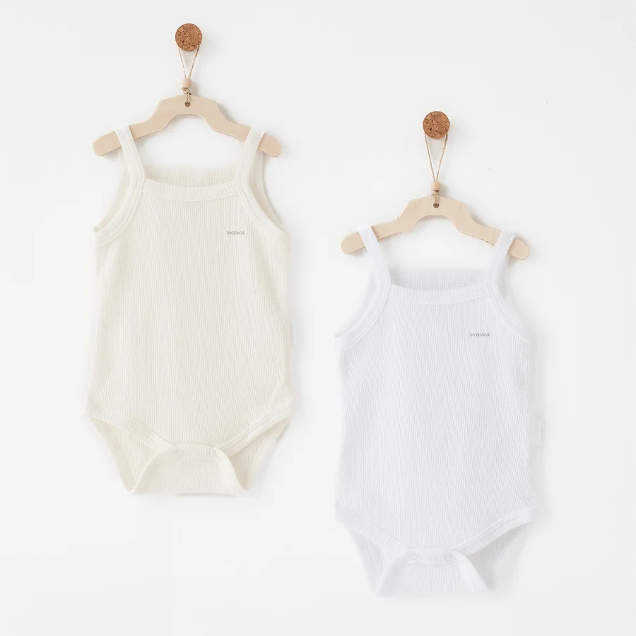 Andywawa Special Modal Askılı Badi, 2'li, Ekru, Beyaz