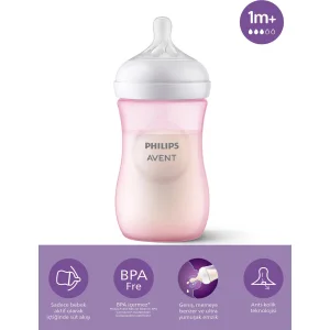 Philips Avent Doğal Tepkili Natural Response PP Biberon 260 ml 1+ Ay Pembe