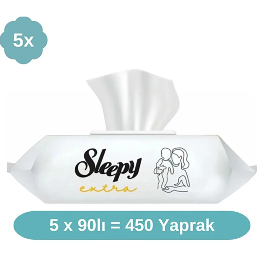 Sleepy Ekstra Islak Havlu Mendil, 5x90, 450 Yaprak