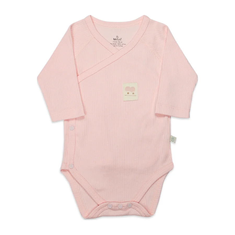 Bistyle Organic Modal Flying Balloons Uzun Kol Kruvaze Badi, Pembe