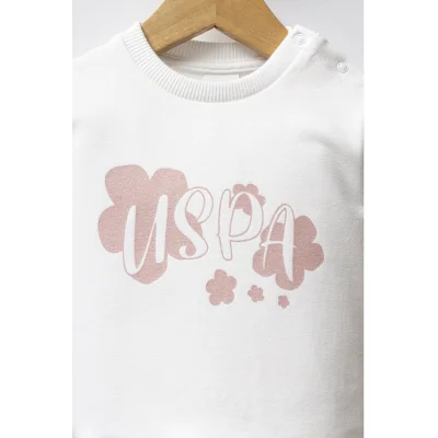 U.S. Polo Assn Takım USB2769 Beyaz-Pudra, 2'li, Pudra