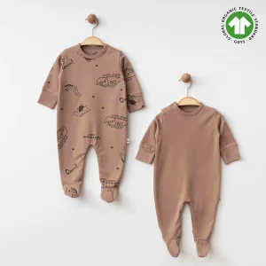 Eslenza Baby Organik Tulum, 2'li, Kahve