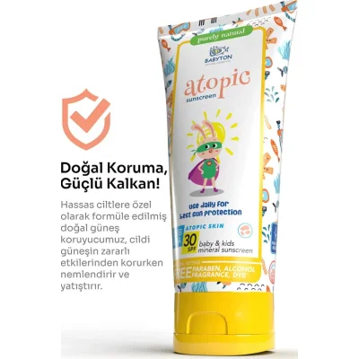 Babyton Atopik Ciltler İçin Güneş Koruyucu Krem, 100 ml