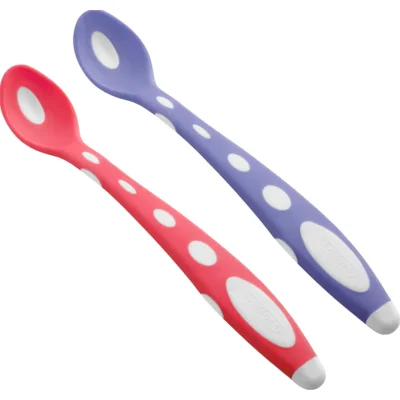 BabyJem Silikon Mama Kaşığı, Pembe, Mor