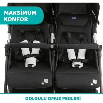 Chicco Ohlala Twin İkiz Bebek Arabası, Black Night