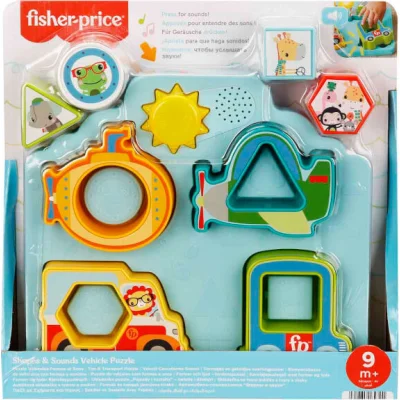 Fisher Price Sesli ve Işıklı Arabalar Puzzle