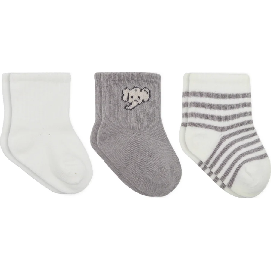 Bistyle Elephant Boy Penye Soket Çorap, 3'lü, Ekru