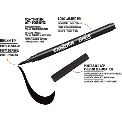 Carioca Süper Brush Keçeli Boya Kalemi, 10'lu