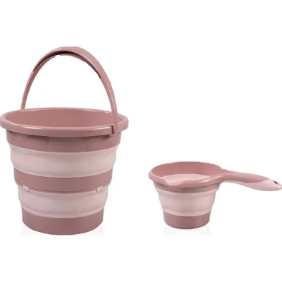 BabyJem Katlanır Banyo Küvet Seti, 3'lü, Somon