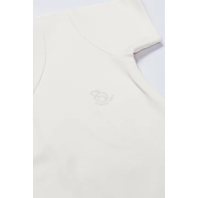 Bistyle Organik Natural Basic Style Kruvaze Yarım Kol Body, Ekru