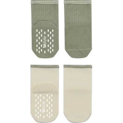 Bistyle Çemberli Basic Penye Kaymaz Soket Çorap, 2'li, Nil