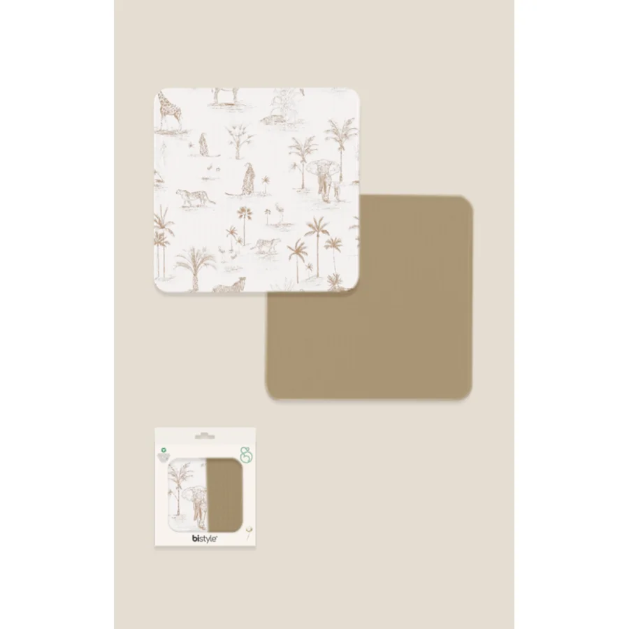 Bistyle 2li Müslin Battaniye Hello Zoo Kutulu 70142 75x75cm Beyaz