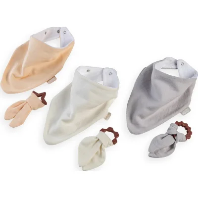 BabyJem Silikon Diş Kaşıyıcılı Müslin Önlük, Somon