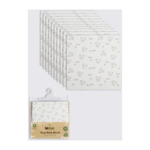 Bistyle Koala Penye Mendil, 20x20, 10'lu, Ekru