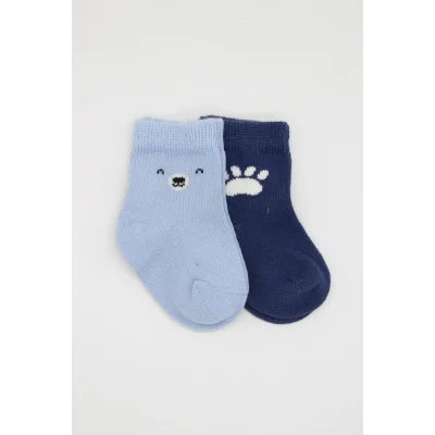 Bistyle Bear Penye Soket Çorap, 2'li, Mavi