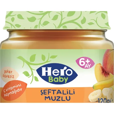 Hero Baby Şeftalili Muzlu Kavanoz Mama, 120 g