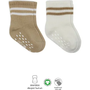 Bistyle Çemberli Kaymaz Soket Çorap, 2'li, Bej-Ekru, Ekru