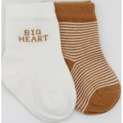 Bistyle Big Heart Penye Soket Çorap, 2'li, Hardal
