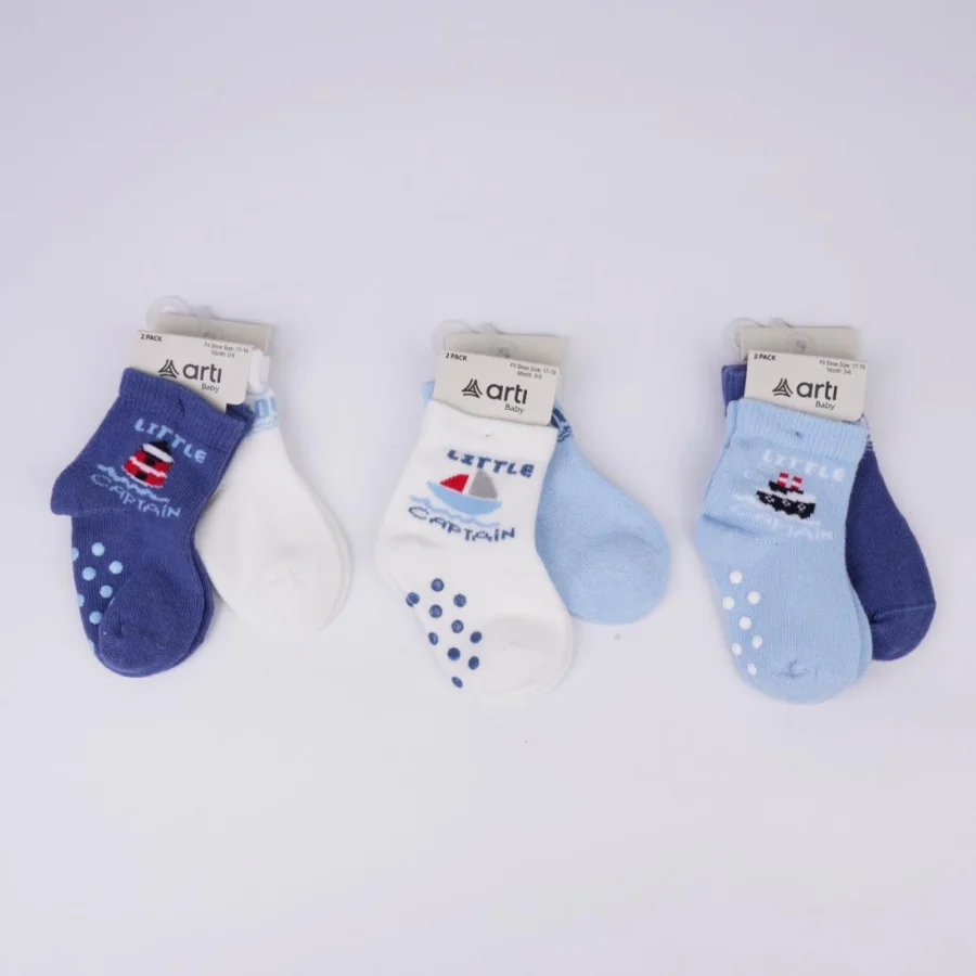 Katamino Filip 2'li Abs'li Erkek Bebek Soket Çorap K44143 Asorti
