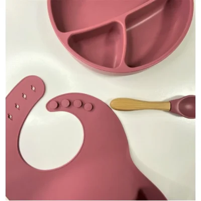 OiOi Blw II 3lü Silikon Beslenme Seti, Velvet Rose