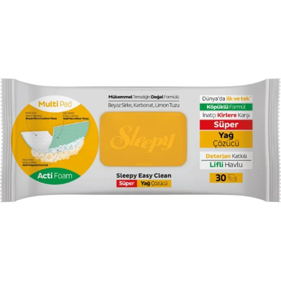 Sleepy Yüzey Temizlik Havlusu 30 Adet Yağ Çözücü