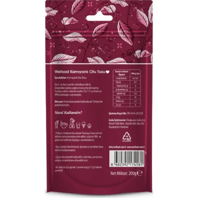 Wefood Organik Karnıyarık Otu Tozu, 200 g
