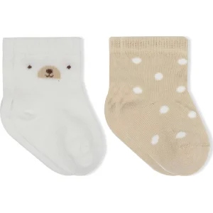Bistyle So Bear Penye Soket Çorap, 2'li, Ekru, Bej