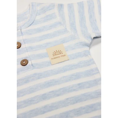 Bistyle Line Colors Yarım Kol Patiksiz Tulum, Mavi