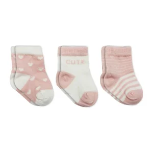 Bistyle Penye Cute Stars Soket Çorap, 3'lü, Pembe