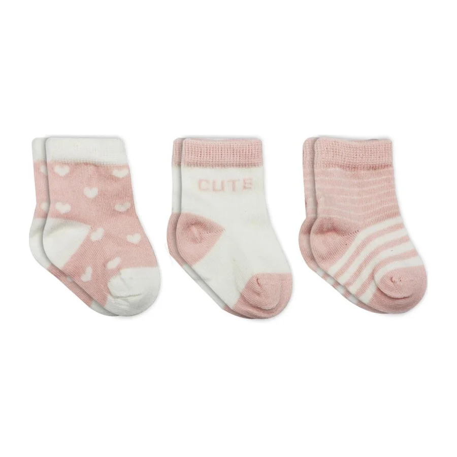 Bistyle Penye Cute Stars Soket Çorap, 3'lü, Pembe