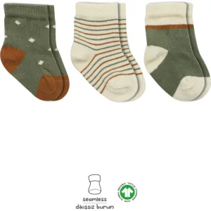 Bistyle Penye Kız Soket Çorap, 3'lü, Nil