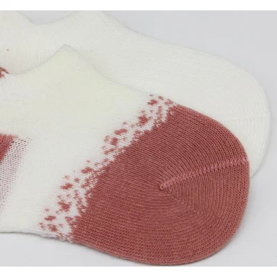 Bistyle Penye Sneakers Çorap, 2'li, Ekru, Pudra