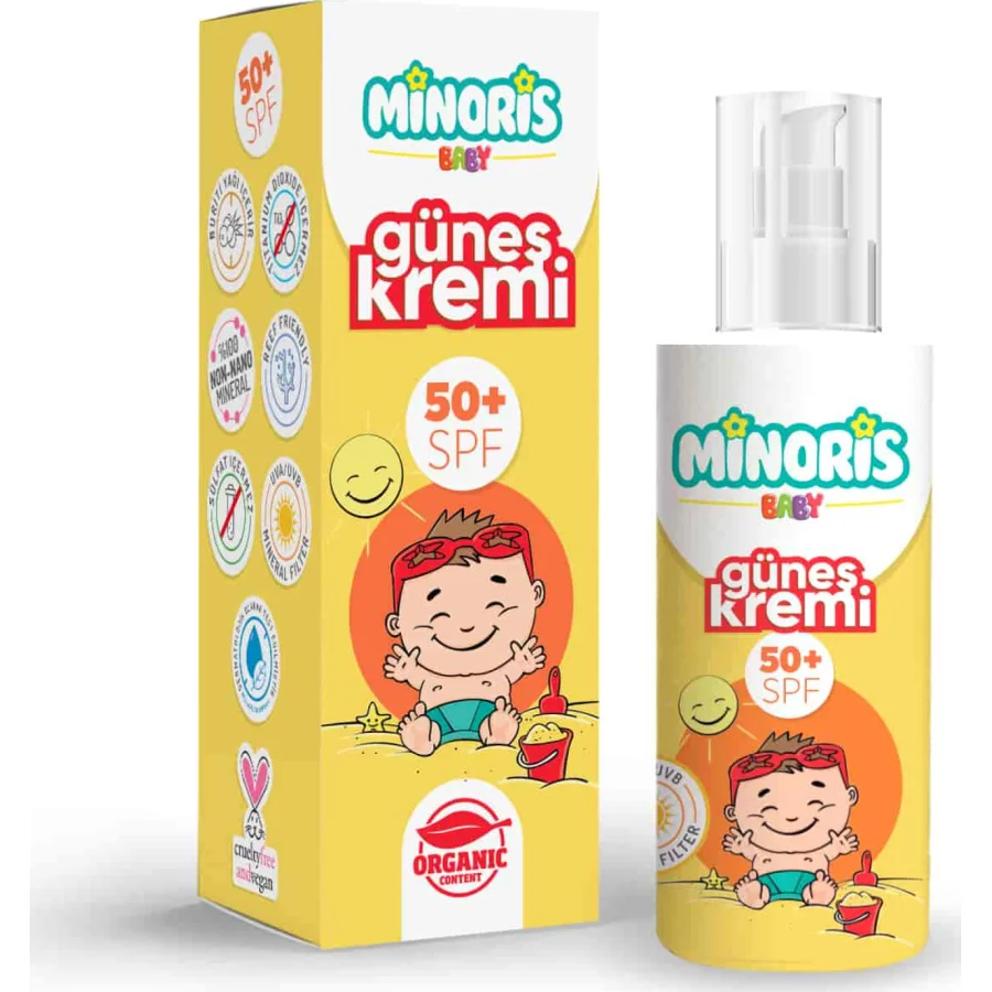 Minoris Baby Organik Güneş Kremi, SPF 50, 150 ml