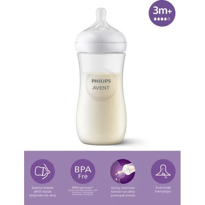 Philips Avent Doğal Tepkili Natural Response PP Biberon, 330 ml, 3+ Ay